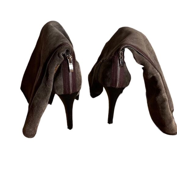 Jessica Simpson Knee High Gray Leather Zippered Boots Size 9.5 - Picture 7 of 7